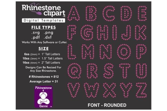 Download Rhinestone Design FONT - ROUNDED 1.5" - Sign Collection