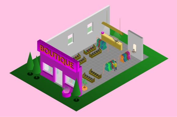 Download Boutique Isometric Interior Design - Boutique Collection