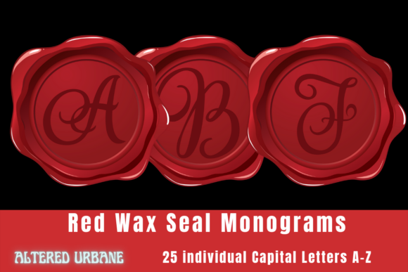 Download Red Wax Seal Monogram Clip Art Set - Red Collection