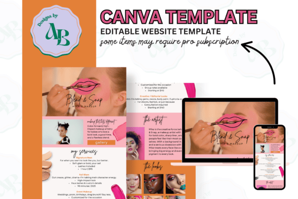 Download Makeup Artist Canva Website Template - Premium Resources