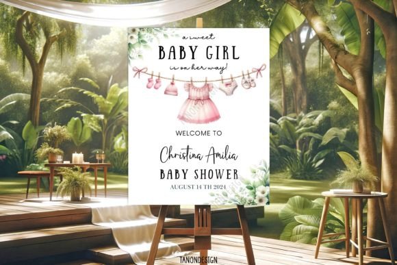 Download Baby Shower Welcome Sign L Baby Girl - Sign Collection