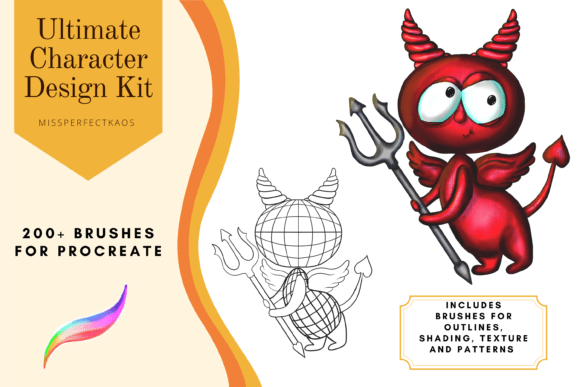 Download Character Design- 200+ Procreate Brushes - Sign Collection