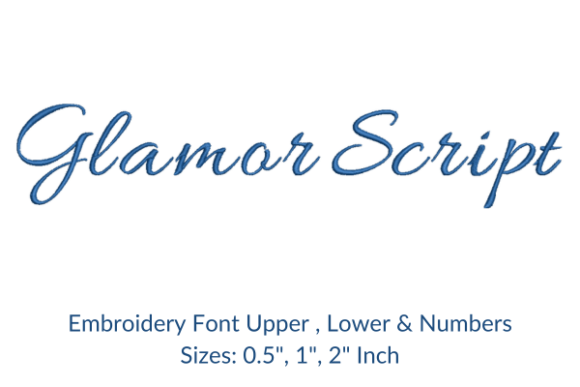 Download Glamor Script Fonts Embroidery Design - Sign Collection