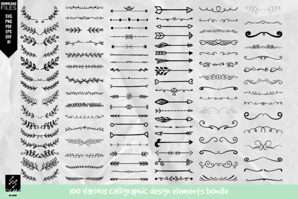 Download Various Calligraphic Design Elements Set - Sign Collection