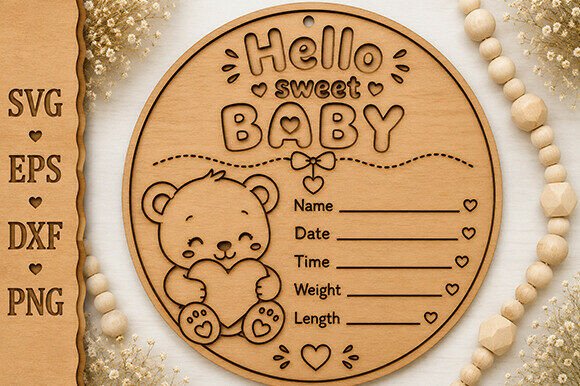 Download Baby Milestone Sign Laser Cut File - Premium Bundle
