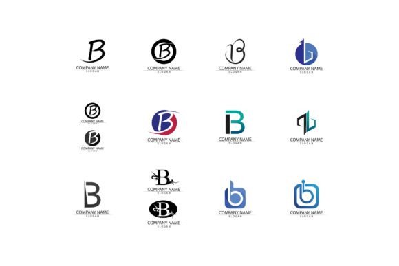 Download B Font and Letter Logo Design Vector - Sign Collection