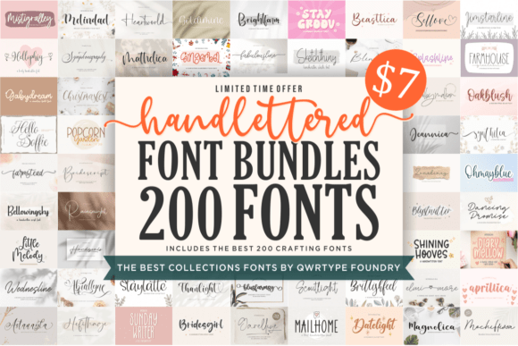 Download Hand Lettered Font Bundle - Red Collection
