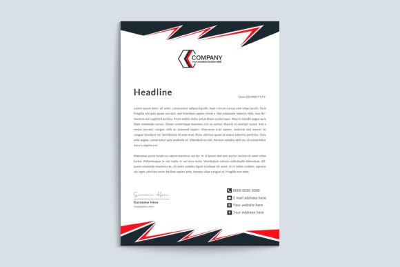 Download Letterhead Template Design with Red - Sign Collection