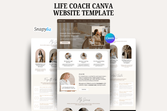Download Life Coach Canva Website Template - Premium Resources