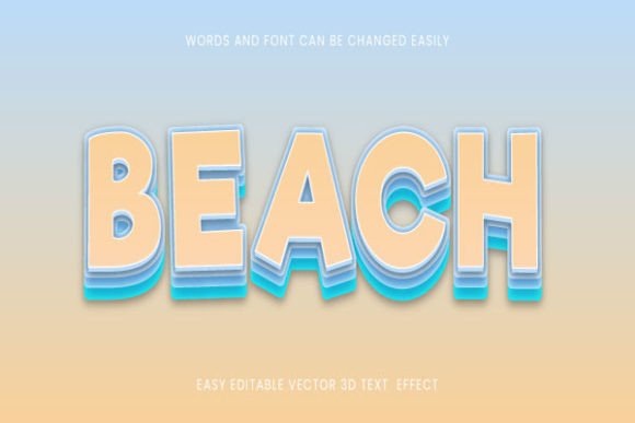 Download Beach -  Editable 3d Text Design Font - Sign Collection