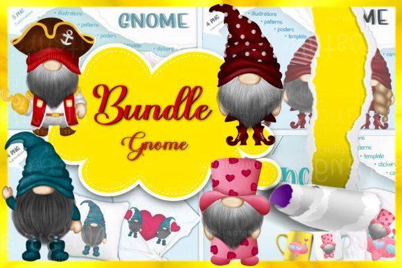 Download Bundle Gnome Character Design Style PNG - Sign Collection