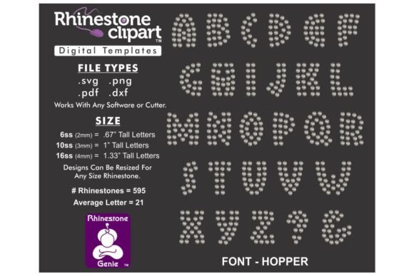 Download Rhinestone Design FONT - HOPPER 1" - Sign Collection
