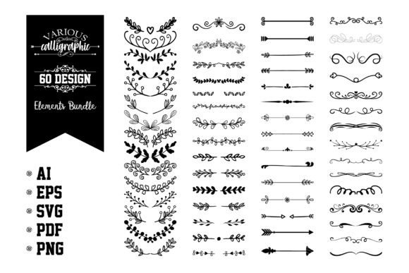 Download Various Calligraphic Design Elements Set - Sign Collection